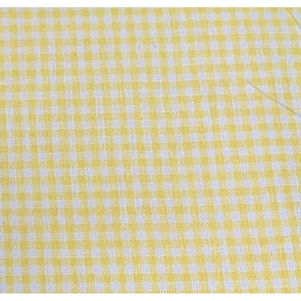 Yellow Gingham Cotton Fabric Fat Quarter 18x22 Sewing Crafting